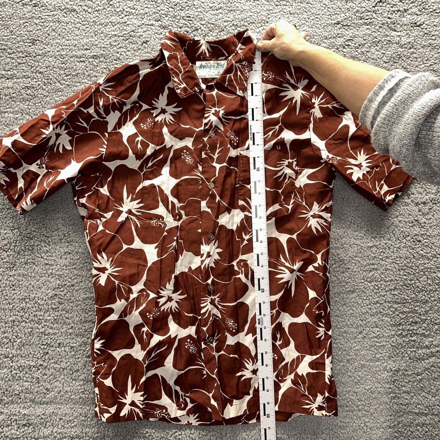 Vintage 50s Hawaiian Aloha Print Shirt Rockabilly Honolulu 60s Button Jantzen