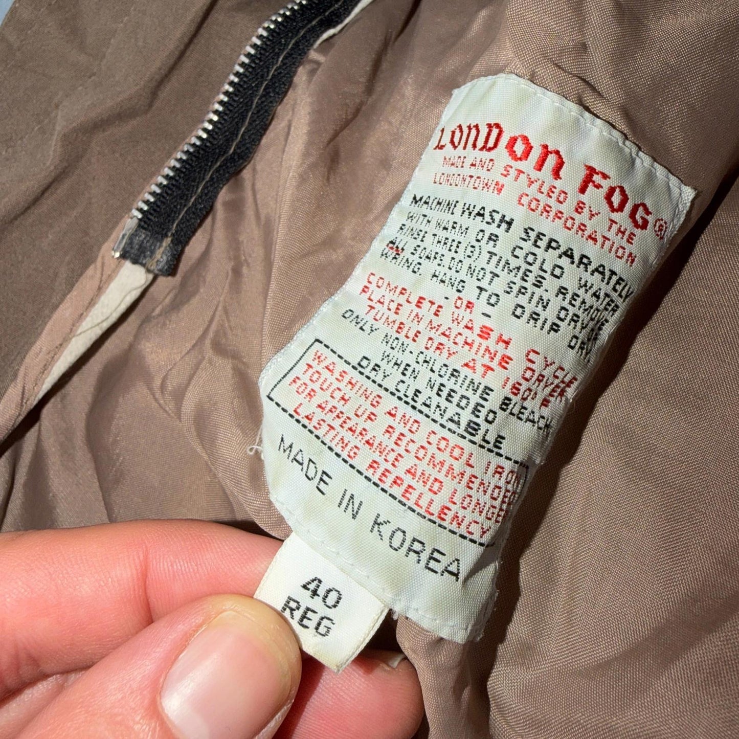 Vintage 70s London FOG Full Zip Outerwear Windbreaker Jacket 40 Thrashed Ricky