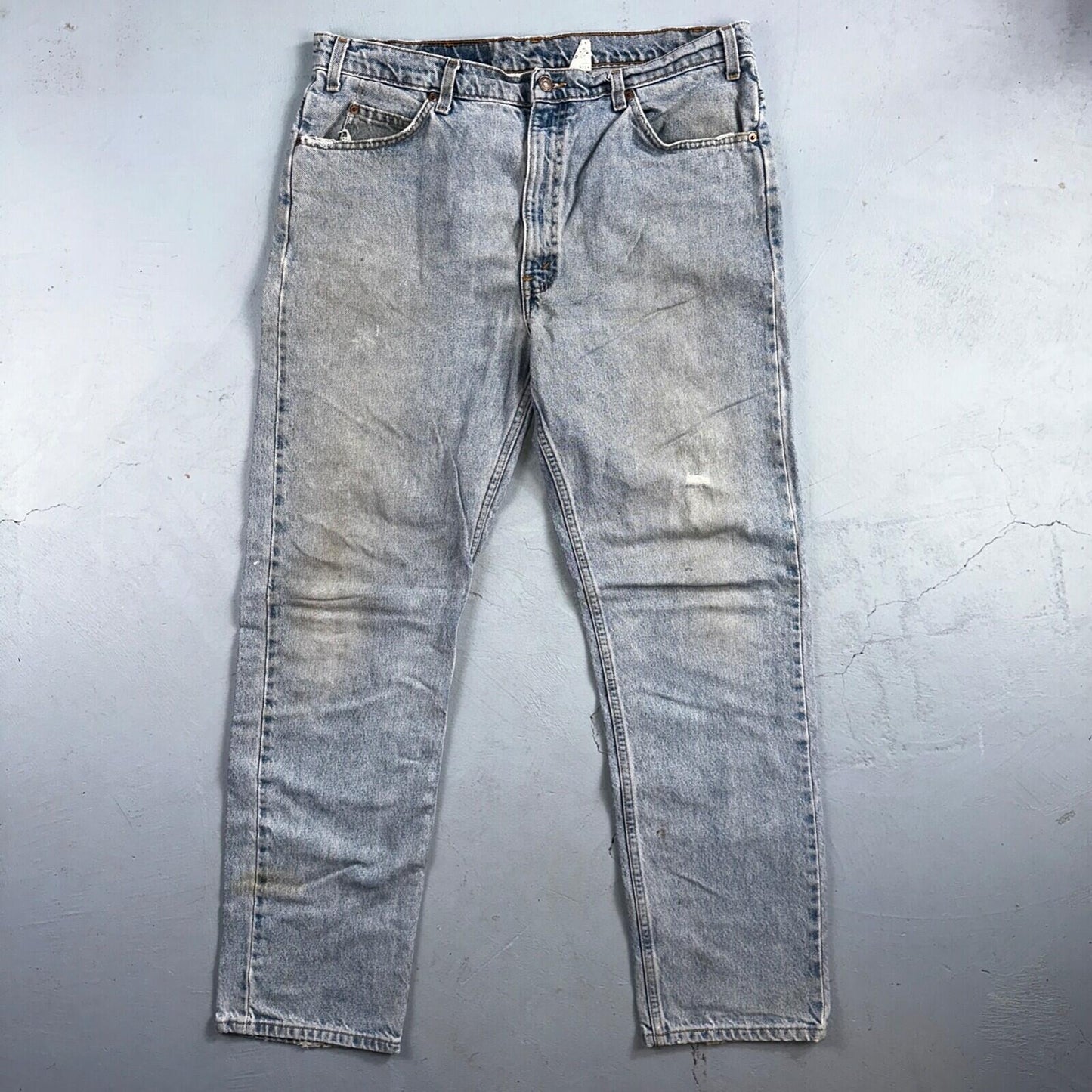 Levis 505 Vintage 90s Mexico Orange Tab Jeans 38x32 Blue Light Wash Act 36x30