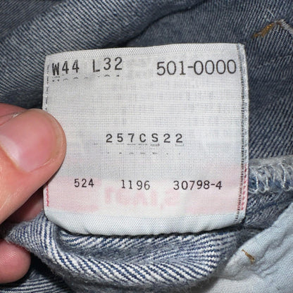 Levis 501 Vintage 90s USA XX Straight Leg Jeans Blue Med Wash 44x32 Act 40x29