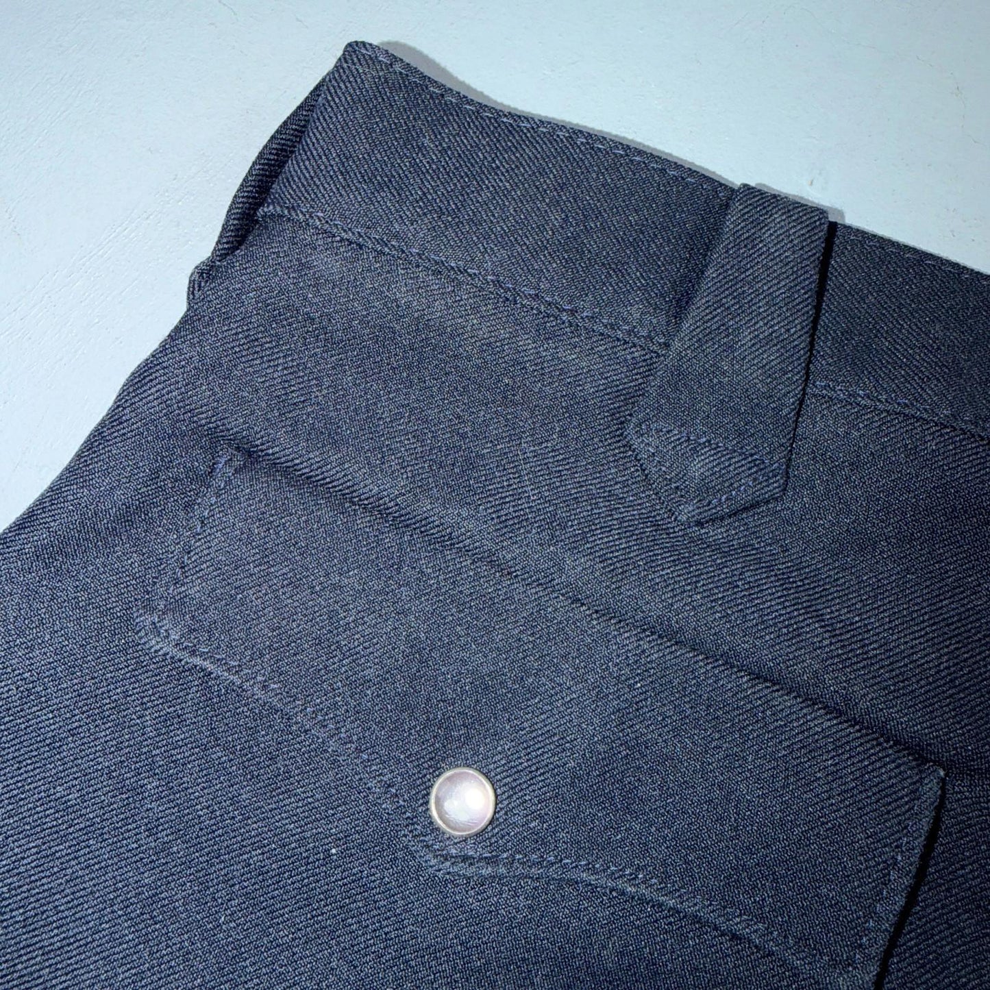 VTG 70s US West Navy Western Cowboy 33x30 Poly Rodeo Formal Slacks Pants Talon