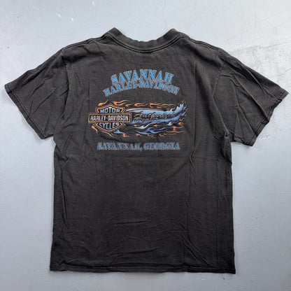 Harley Davidson Savannah Georgia Dealer T Shirt Motorcycle Biker VTG 1999 USA