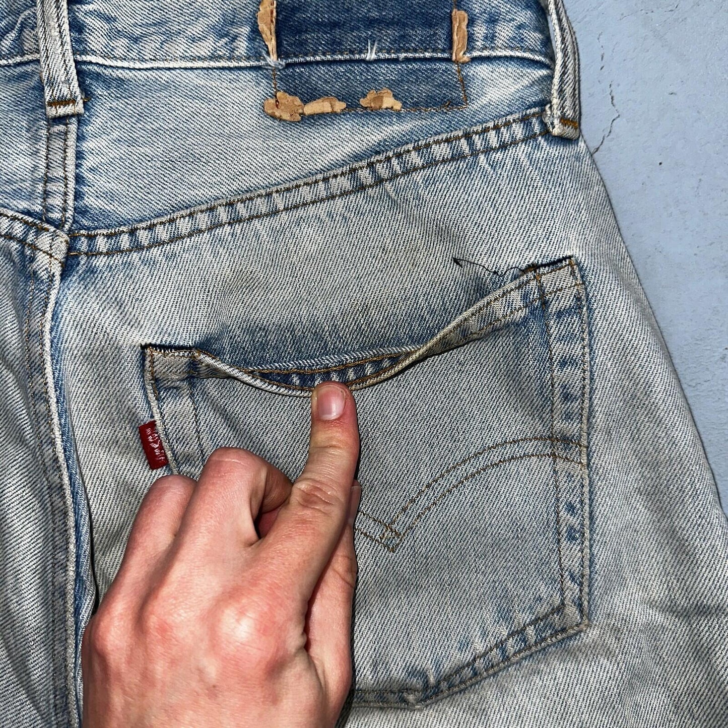 Levis 501 Vintage 80s Redline Selvedge USA XX Jeans Light Wash 1980s Act 28x29