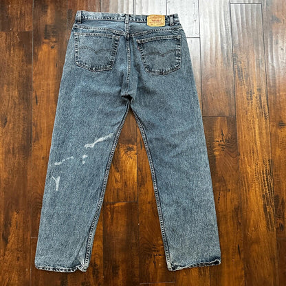 VTG 90s Levis 501 Button Fly 38x32 USA Tag Jeans Straight Wash Blue XX Act 34x30