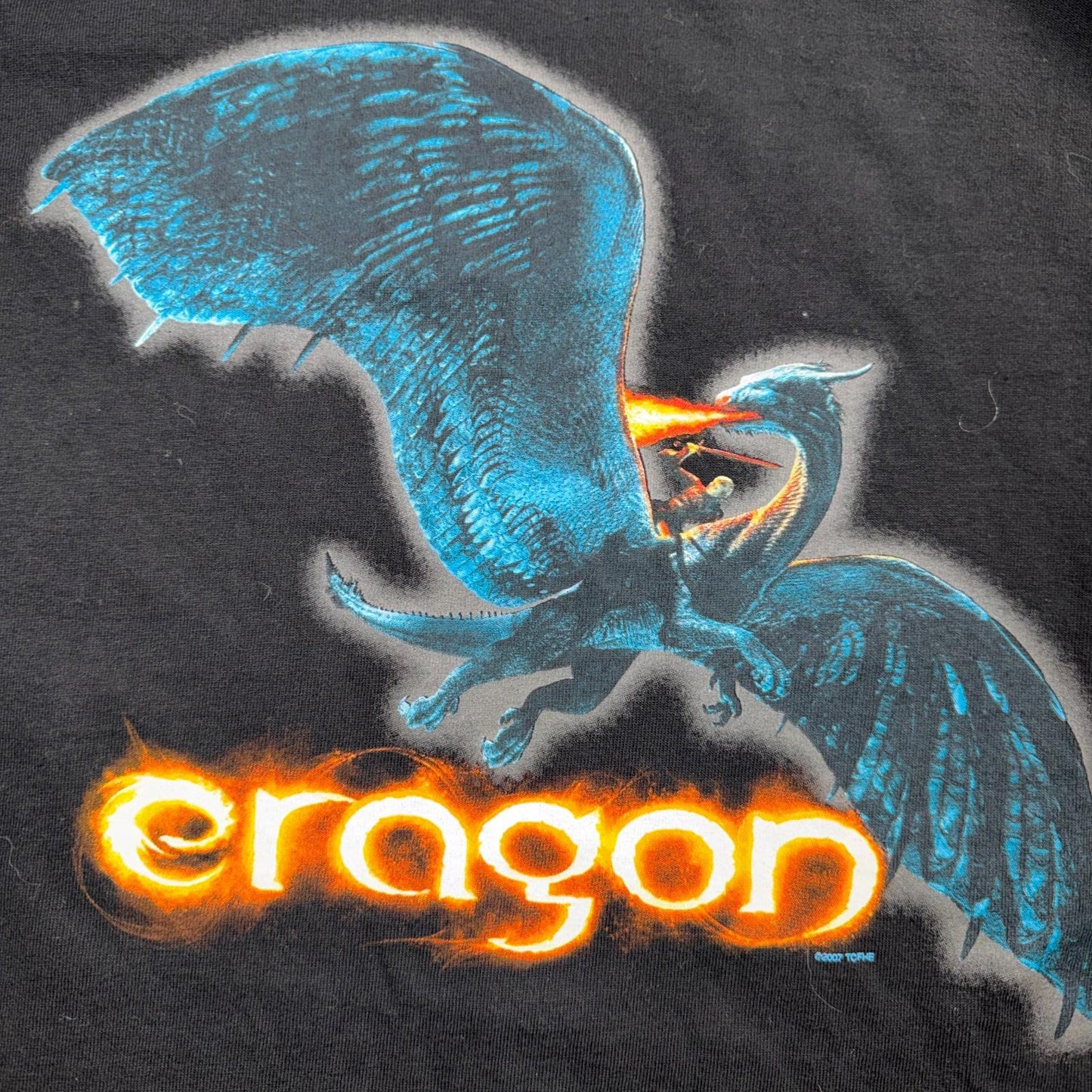 Eragon 2007 Movie Promo T Shirt Rare Y2K Fire Flame Dragon Cool Promotional Tee