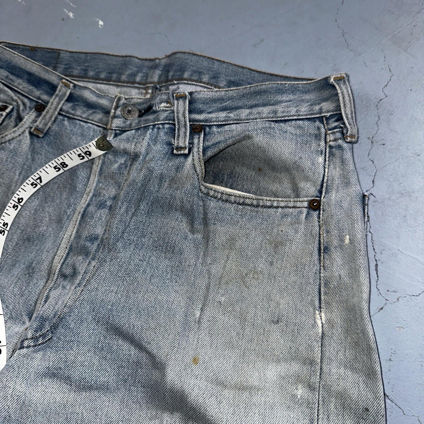 Levis 501 Vintage 80s Redline Selvedge USA XX Jeans Light Wash 36x31 Act 33x28