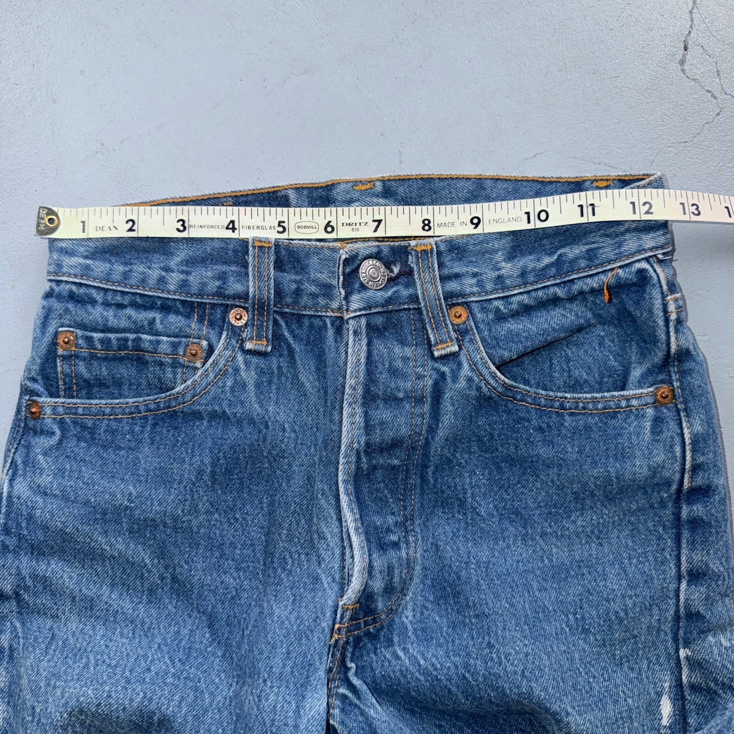 Levis 501 Vintage 80s USA XX Straight Leg Jeans Blue Light Wash 27x34 Act 25x29