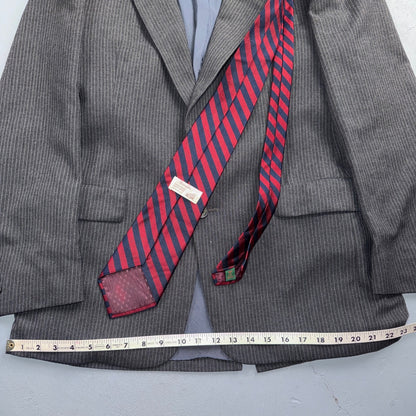 VTG 80s Christian Dior 3 Piece Suit 3pc Wool Gray Pinstripe 40 34x32 Pants Vest