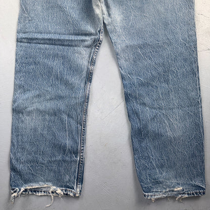 Levis 501 Vintage 80s USA XX Straight Leg Jeans Blue Light Wash 44x32 Act 40x27
