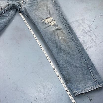 Levis 501 Vintage 90s Mexico Straight Leg Jeans 40x32 Y2K Light Wash Act 38x30