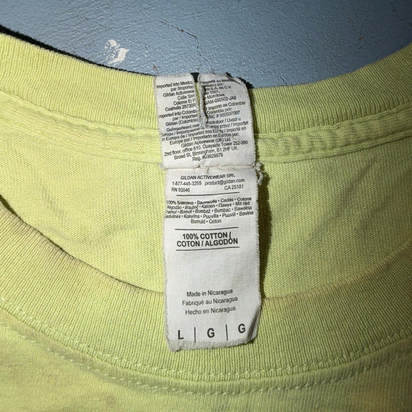 Thrashed Green VTG Style T Shirt Blank Green Stained Used Gildan Y2K