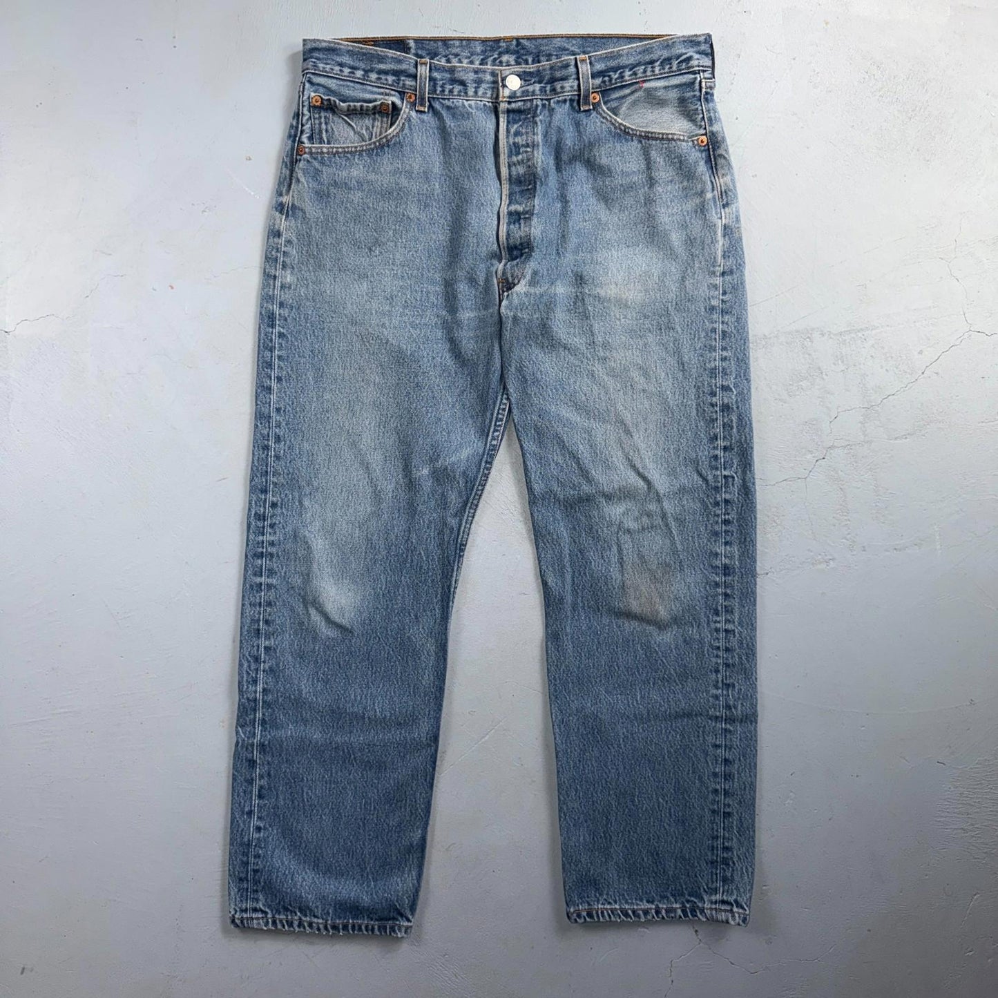 Levis 501 Vintage 90s Y2K XX Straight Leg Jeans Blue Light Wash 38x32 Act 35x28