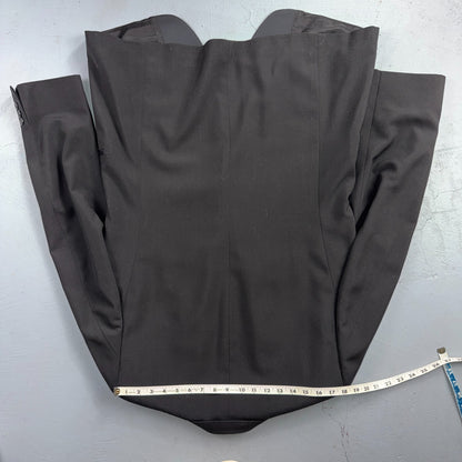 VTG Saint Laurent 43 YSL Mens 3 Pc Tuxedo Suit Paris Black W38 1970s 70s Wool Bl