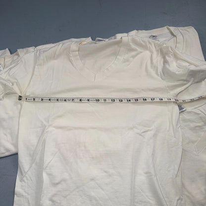 VTG Jockey Lot 6 Blank White V Neck T-Shirt Sz L Thin Single Stitch Grunge 90s