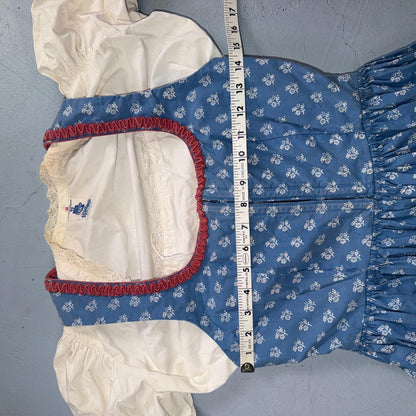Wallach Volkskunfthaus Munchen Antique Dress German Smocked Handmade Dirndl 50s
