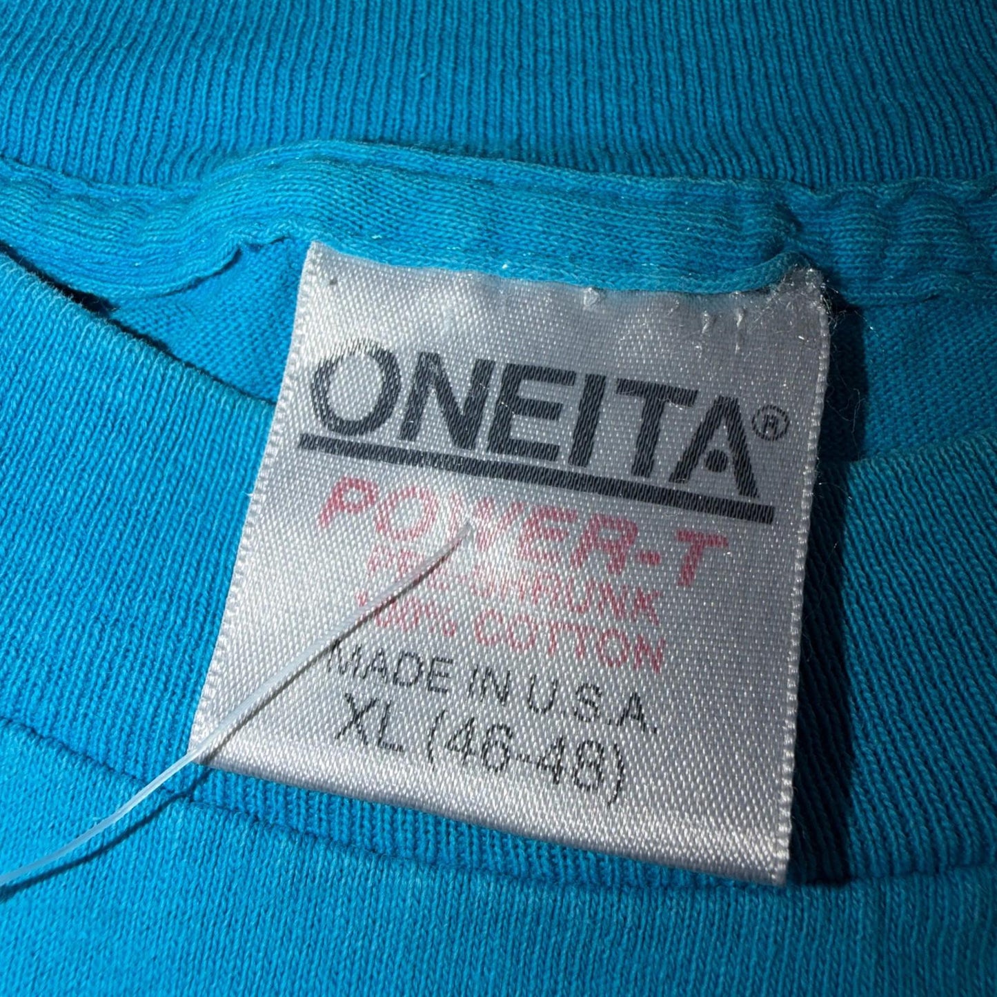 Oneita XL Blue VTG T Shirt Alpaca Llama Blue Long Sleeve Art Graphic Animals