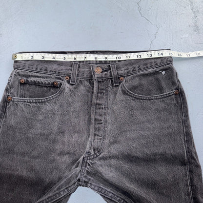Levis 501 Vintage 90s USA XX Straight Leg Jeans Black Light Wash 31x32 Act 30x27