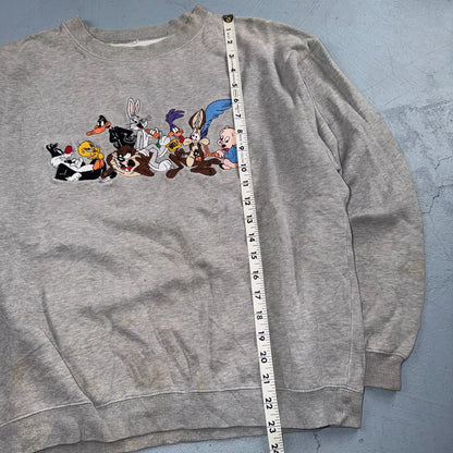 1990s Rare Vintage Acme Looney Tunes Central Logo Sweatshirt Crewneck Stained