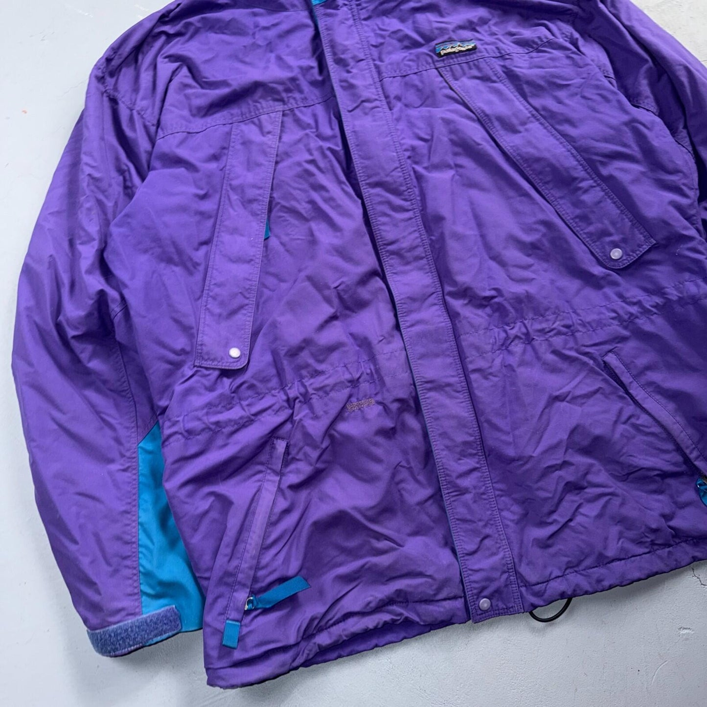 Patagonia VTG RARE 90s Hooded Zip Up Jacket Mens L Purple Rain Parka Wind