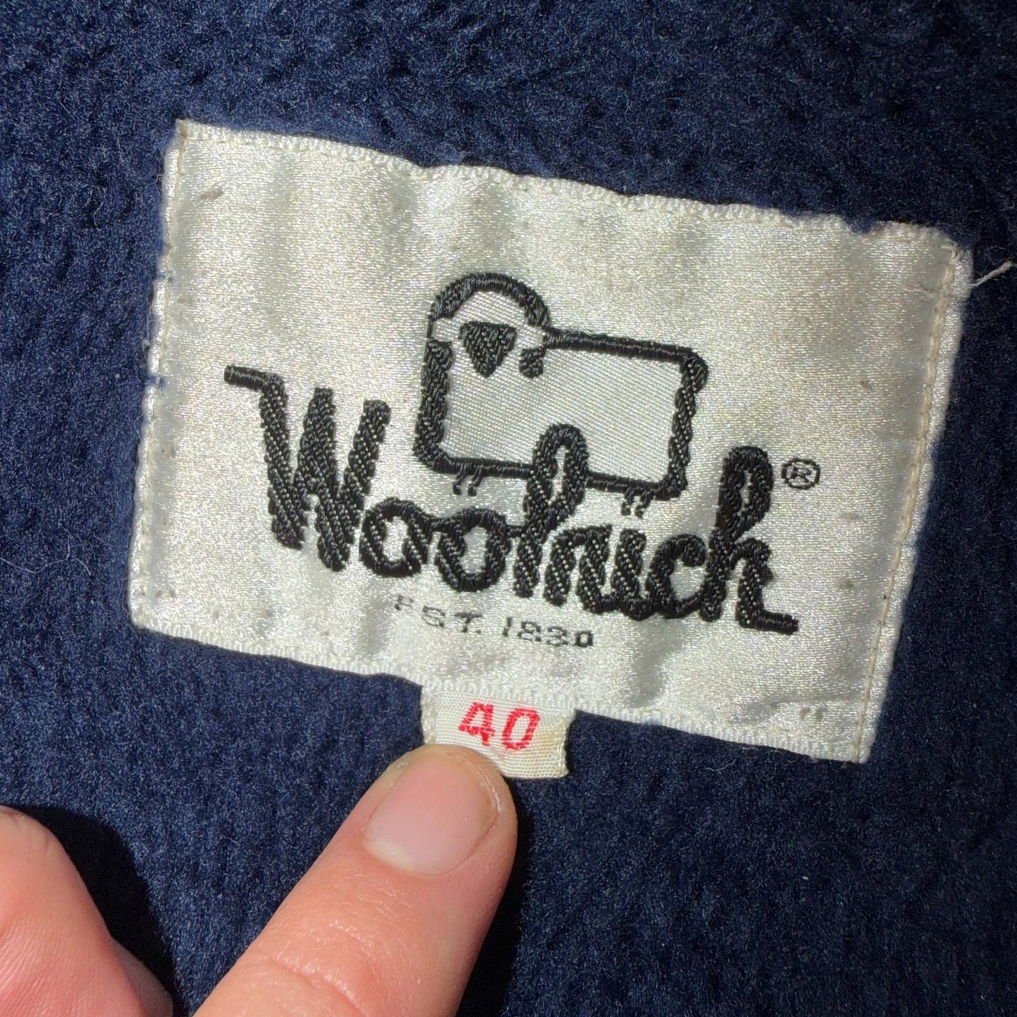 VTG Woolrich Harrington Bomber Jacket 40 Blue Fleece Lined Ricky Talon 60s 70s