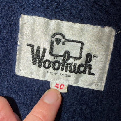 VTG Woolrich Harrington Bomber Jacket 40 Blue Fleece Lined Ricky Talon 60s 70s