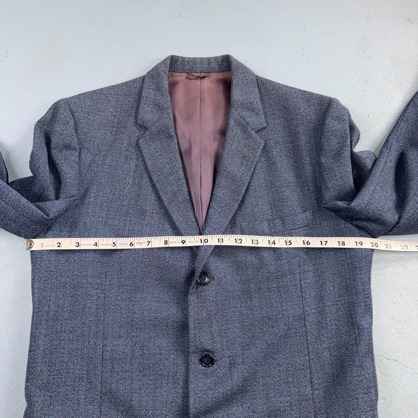 1950s 1960s VTG Mens 2 PC Suit 40 Jacket Coat Pants Blue Union Wool Rockabilly