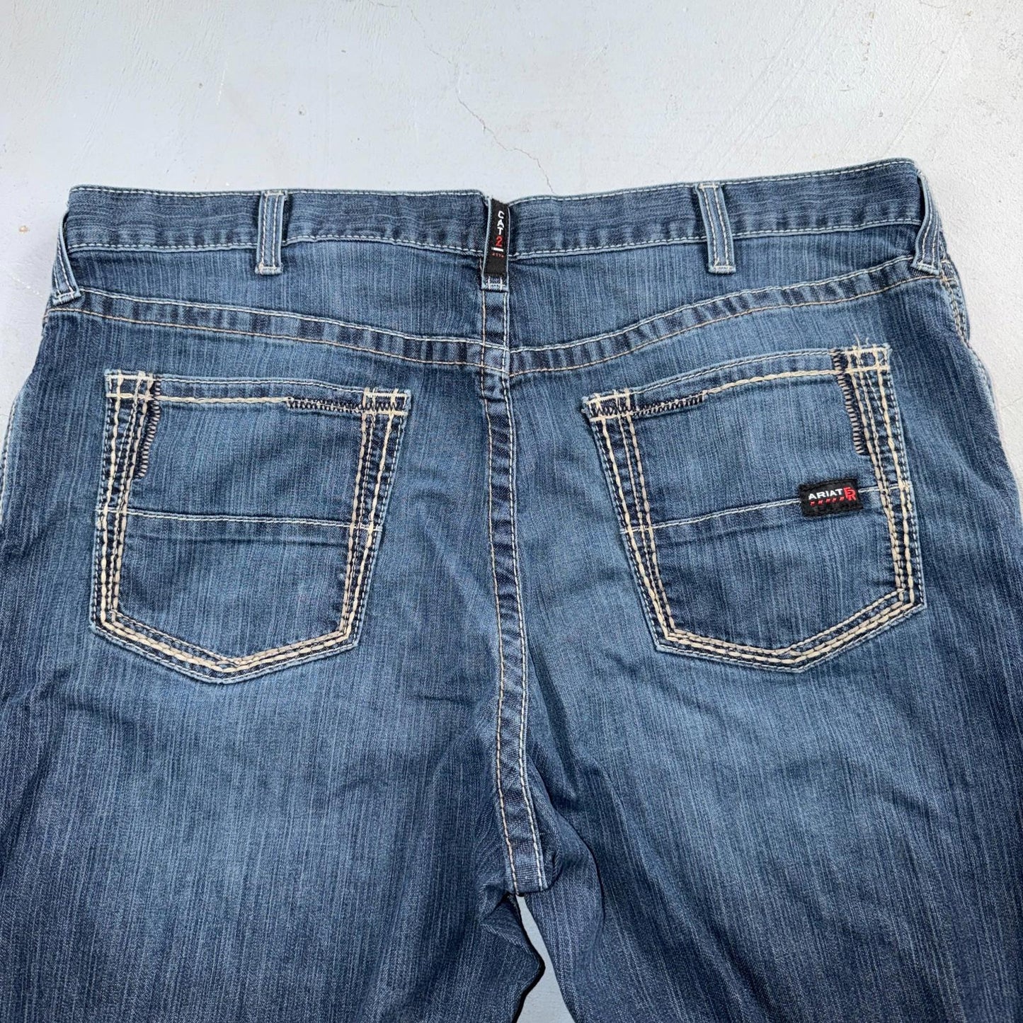 Ariat M4 FR Jeans Mens Blue Flame Resistant Cat 2 Relaxed Boot Cut 42x30 Denim