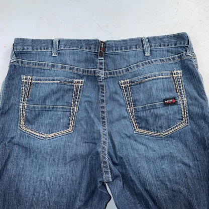 Ariat M4 FR Jeans Mens Blue Flame Resistant Cat 2 Relaxed Boot Cut 42x30 Denim