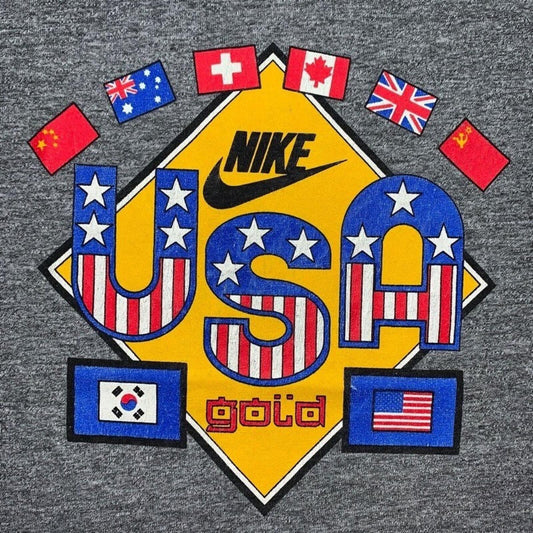 Vintage Nike T Shirt USA Rare Jordan Korea Rayon Geisha Sports 1988 80s Olympics
