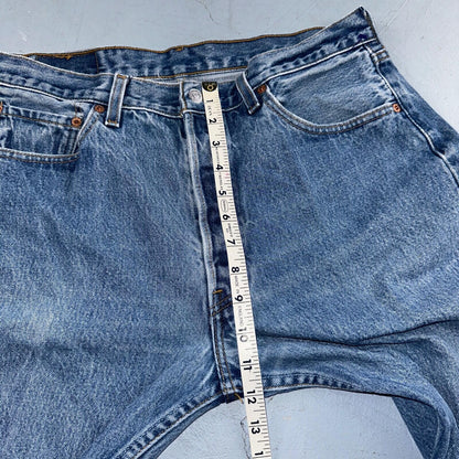 Levis 501 Vintage 90s USA XX Straight Leg Jeans Blue Light Wash 35x34 Act 32x30