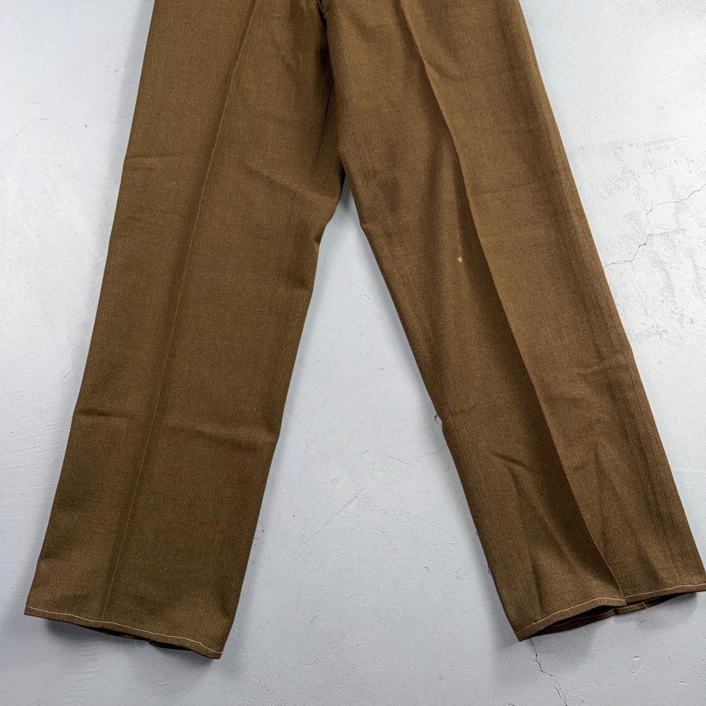 Vintage Military Pants Trousers Medium Regular 50s 40s Brown Wool Mens 30x31