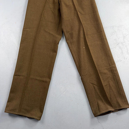 Vintage Military Pants Trousers Medium Regular 50s 40s Brown Wool Mens 30x31