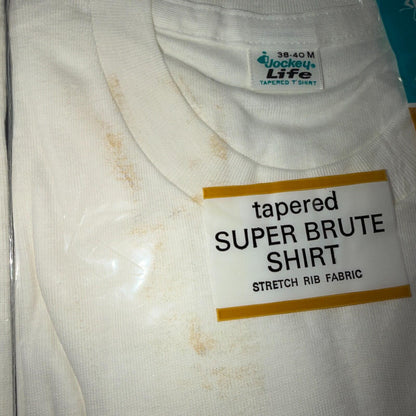 VTG 1960s JOCKEY LIFE White T Shirt Medium 4 Packs Deadstock Lot Slim Guy 60s