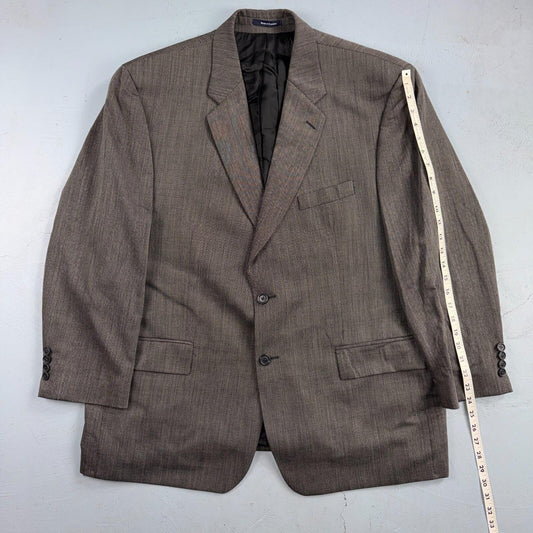 1990s Chaps Ralph Lauren VTG Mens 2 PC Suit 48 Jacket Coat Pants Gray Wool