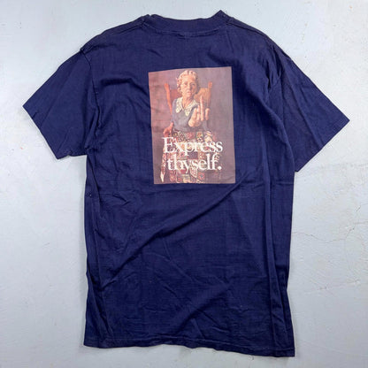 Middle Finger Grandma VTG T Shirt Nirvana Grunge Art Photograph Wild Music Punk