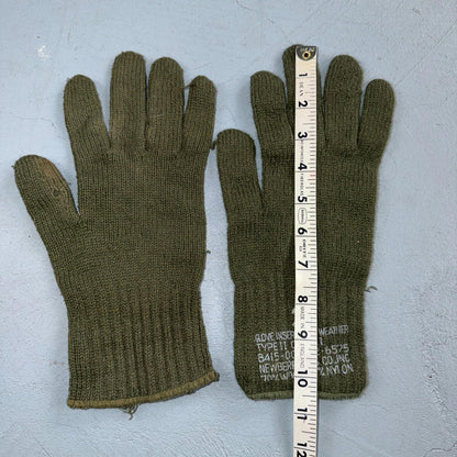 VTG Genuine US Army Military Glove Insert Liners Wool Warmers Size 3 70s