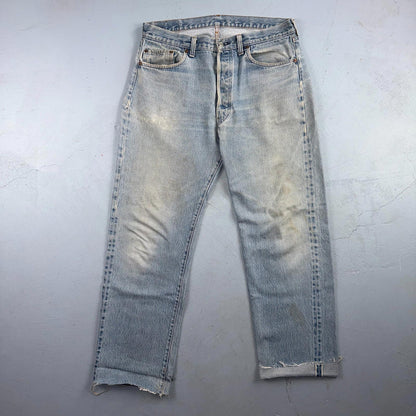 Levis 501 Vintage 80s Redline Selvedge USA XX Jeans Light Wash 36x36 Act 34x29