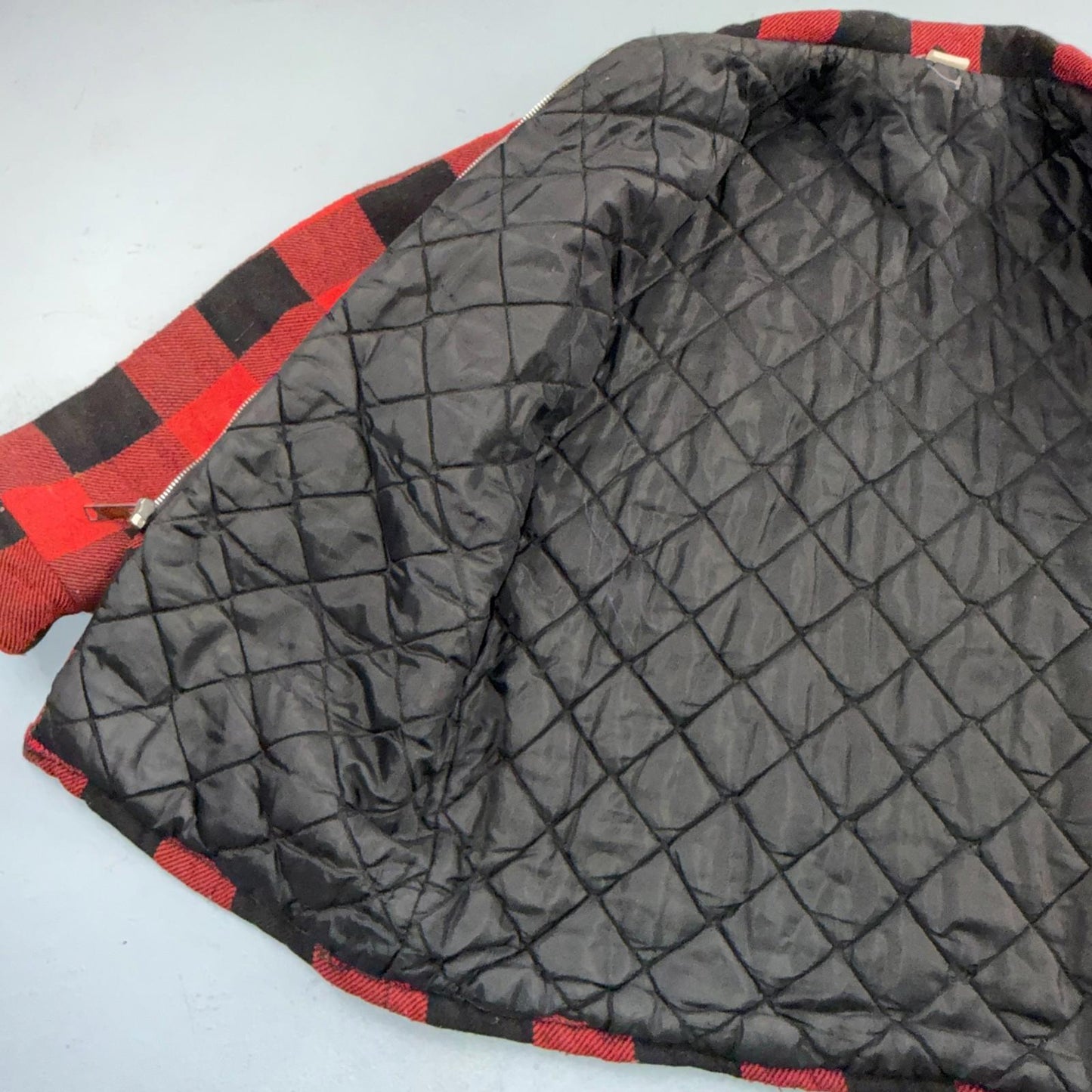 VTG 1960s 60s Cotton Buffalo Plaid Lined Insulated Zip Up Jacket Large Mackinaw