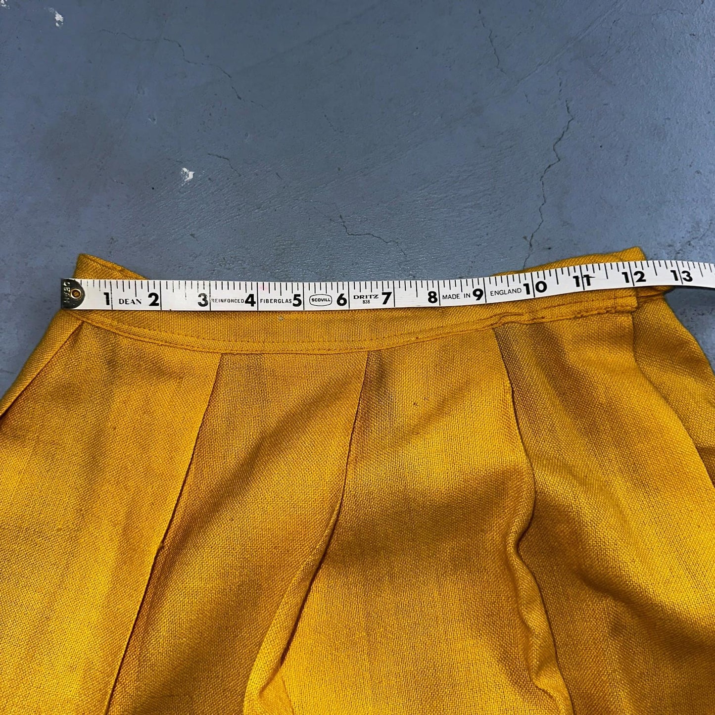 Vintage Marlies Handwebe Tyrol Skirt Yellow Wool Black Lace Trim Austria 50s