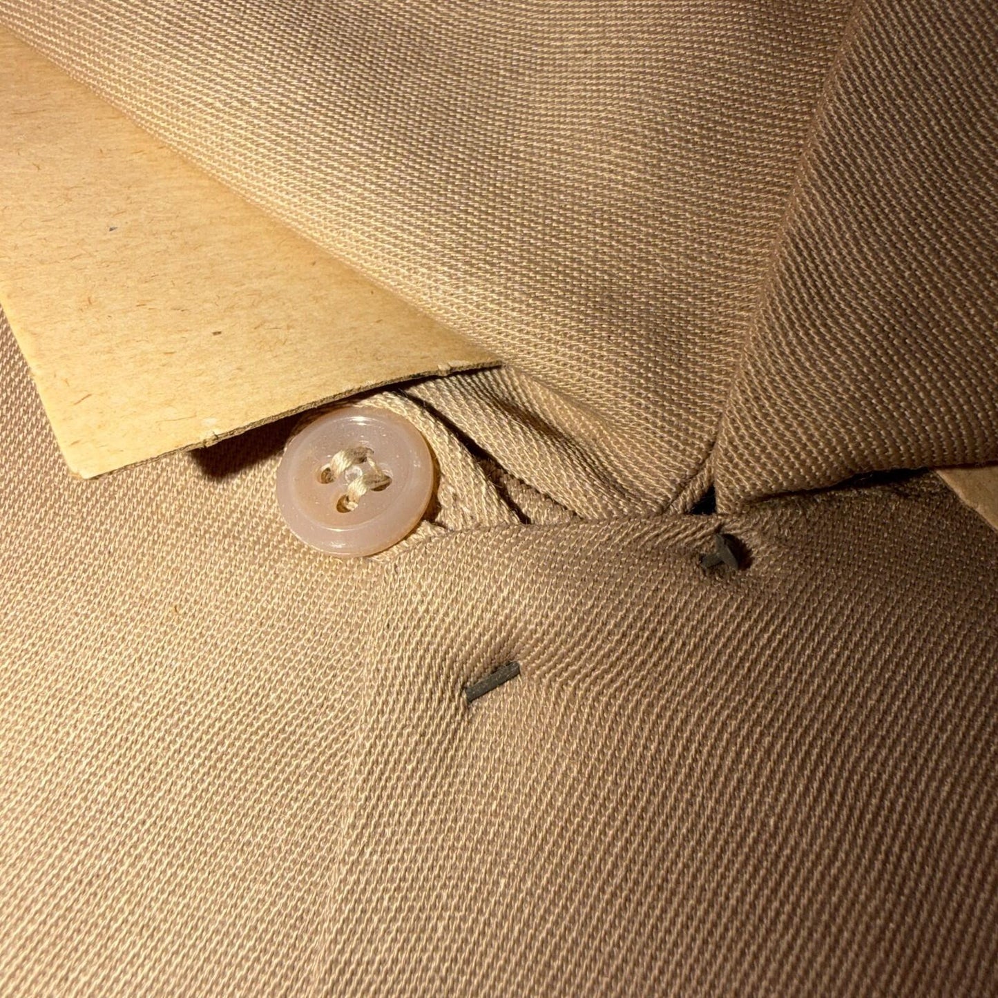 1950s NOS Gabardine Long Sleeve Button Up Loop Collar Shirt M VTG 50s Rockabilly