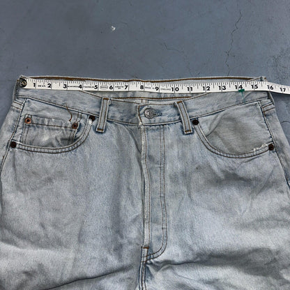 Levis 501 Vintage 90s Mexico Straight Leg Jeans Blue Light Wash 34x30 Act 31x29