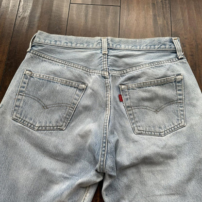 Levis Vintage 80s Redline Selvedge USA 501 XX Jeans Light Wash 33x34 Act 29x29