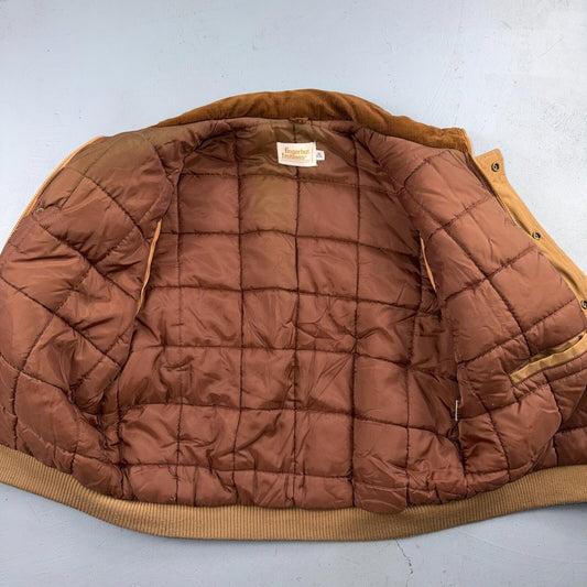 Vintage Fingerhut Fashions Puffer 1970s Brown Cream Mens Ski Coat Size XL 70s
