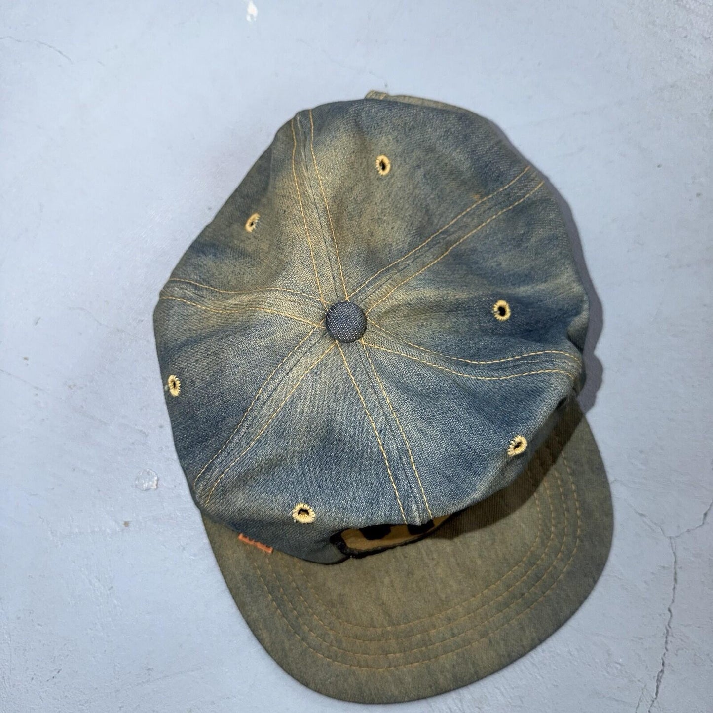 Vintage 70s Levi Strauss Denim Orange Tab Trucker Jean Cotton Snapback Hat
