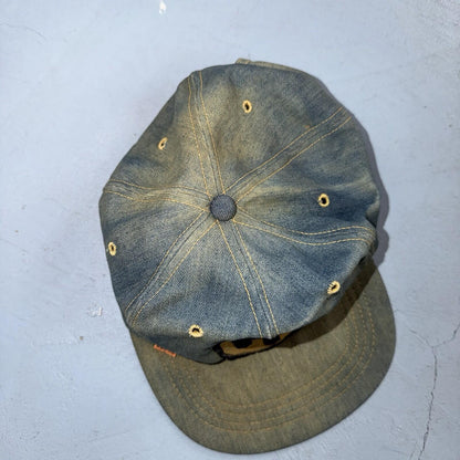 Vintage 70s Levi Strauss Denim Orange Tab Trucker Jean Cotton Snapback Hat