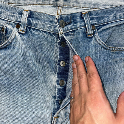 Levis 501 Vintage 80s Redline Selvedge USA XX Jeans Light Wash 36x36 Act 33x31