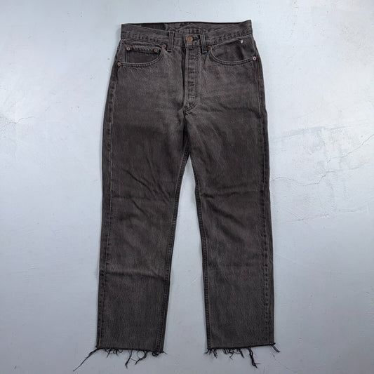 Levis 501 Vintage 90s USA XX Straight Leg Jeans Black Light Wash 31x32 Act 30x27