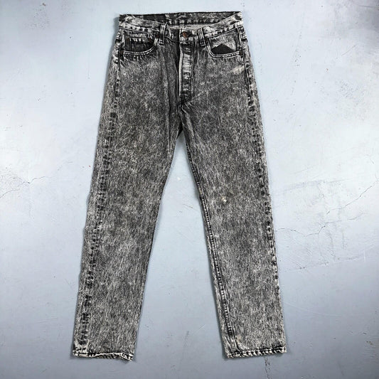 Levis 501 Vintage 90s USA XX Straight Leg Jeans Black Acid Wash 30x32 Act 28x31