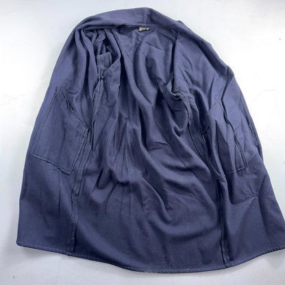 Eileen Fisher Coat Women’s Blue Wool Open Front Oversized Kimono Jacket VTG