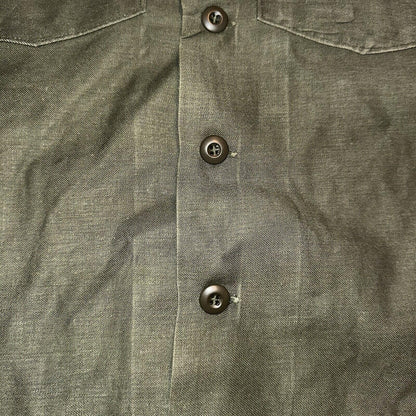 Vintage US Military Shirt OG-107 Vietnam 1970s DSA 1975 Post WWII Camo Green
